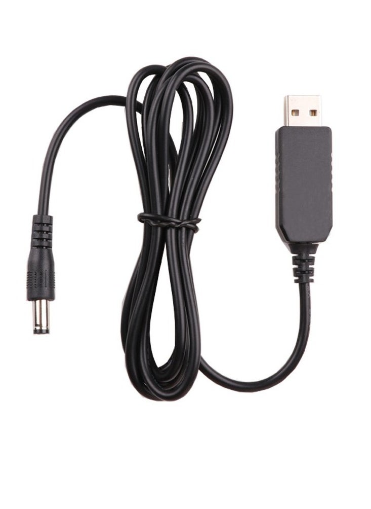 Generic - USB DC 5V to 12V Router Cable Step Up Power Cable Power Supply USB Cable Output DC-12V - Black - Image 1