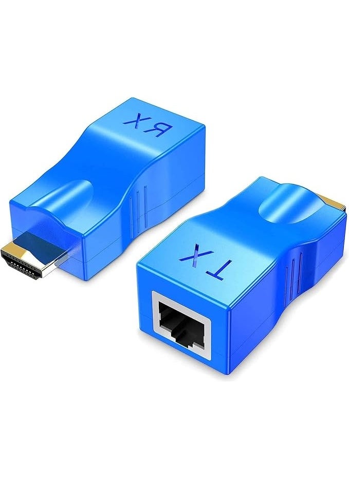 HDMI Extender Over Single CAT6 Cable – 30M 1080P Full HD – Plug & Play with Power Adapters – Lightweight Plastic Design – For TV, CCTV, Projectors  - Image 1