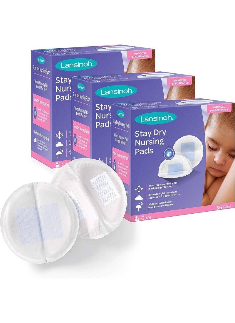 Lansinoh Lansinoh Stay Dry Disposable Nursing Pads for Breastfeeding 108 Pads  - Image 1