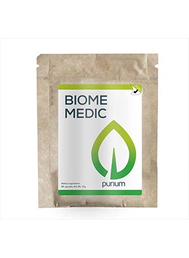 Purium بيوم ميديك - 60 كبسولة نباتية - مكمل دعم صحة الأمعاء، يزيل سموم الكائنات المعدلة وراثيًا، يدعم البكتيريا الجيدة، يصلح الميكروبيوم - نباتي، خالي من الغلوتين - 60 حصة - Image 1