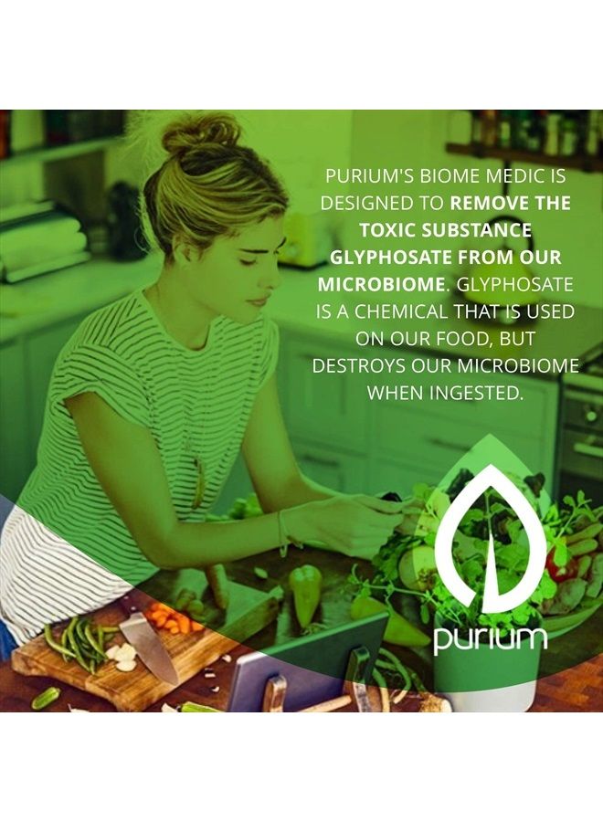Purium بيوم ميديك - 60 كبسولة نباتية - مكمل دعم صحة الأمعاء، يزيل سموم الكائنات المعدلة وراثيًا، يدعم البكتيريا الجيدة، يصلح الميكروبيوم - نباتي، خالي من الغلوتين - 60 حصة - Image 3