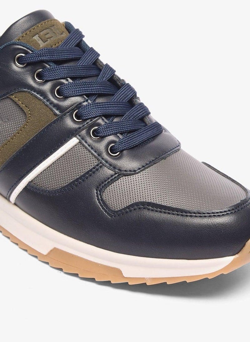 LBL by Shoexpress Men Panelled Sneakers with Lace-Up Closure - Image 5