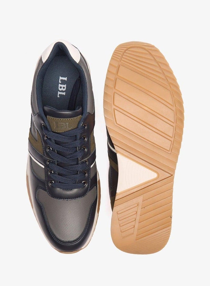 LBL by Shoexpress Men Panelled Sneakers with Lace-Up Closure - Image 4