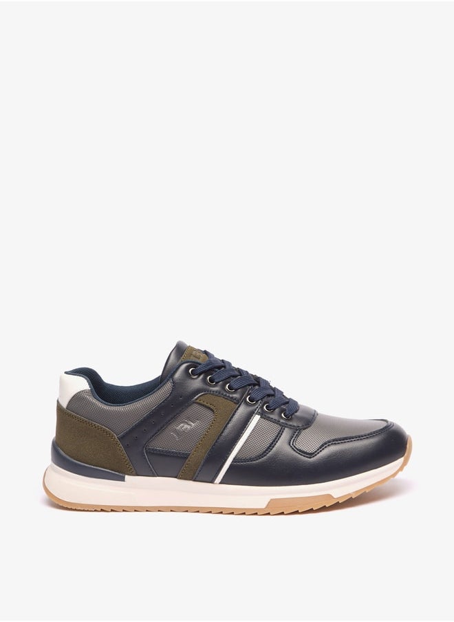 LBL by Shoexpress Men Panelled Sneakers with Lace-Up Closure  - Image 3