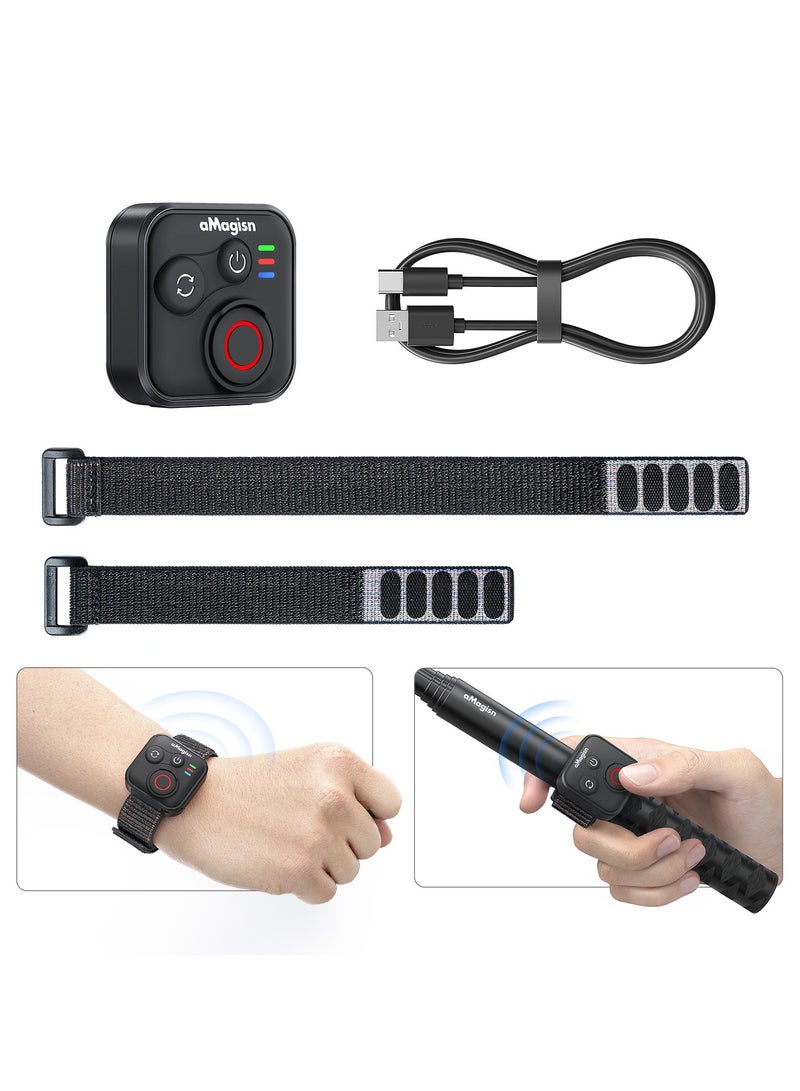 aMagisn جهاز تحكم عن بعد بلوتوث لكاميرات الحركة متوافق مع سلسلة Insta360 وHero، يدعم iOS وAndroid، مقاوم للماء، مدى طويل 50 متر، قابل للتثبيت المتعدد - Image 1