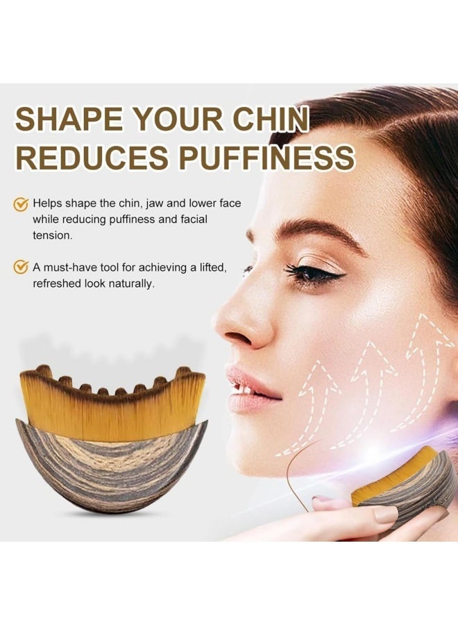 فرشاة تحديد ملامح الوجه اللمفاوية، فرشاة تنظيف الوجه الجافة، مدلك تصريف لمفاوي للوجه والذقن وخط الفك، مصممة هندسيًا لتناسب البشرة بدقة وتخفف التعب (فرشاة + غطاء) - Image 4