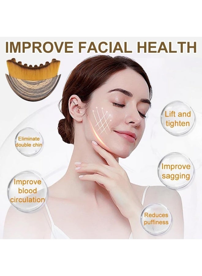 فرشاة تحديد ملامح الوجه اللمفاوية، فرشاة تنظيف الوجه الجافة، مدلك تصريف لمفاوي للوجه والذقن وخط الفك، مصممة هندسيًا لتناسب البشرة بدقة وتخفف التعب (فرشاة + غطاء) - Image 2