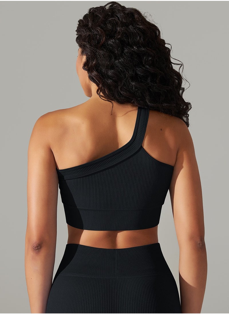 Loquat High Elastic Running Sports Fitness Yoga Bra Black  - Image 1
