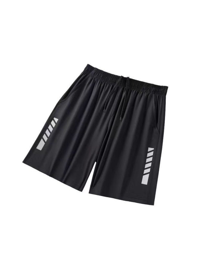 Body Swimsuit Men's Swimming Trunks Long Summer Quick-drying Sunscreen Long Sleeve Trousers Split Hot Spring Beach Surfing Snorkeling Factory-Color:❥☆#∝〃★Cx237 Reflective Black Shorts☆❥-Size:❥☆Xl [ 70-80kg ]☆❥
