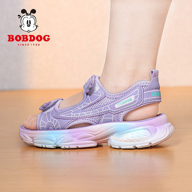 Babu Bean Girls Sandals 2025 Summer Children Soft Sole Non-Slip Beach Shoes Girls Fashion Sports Princess Shoes - Image 1