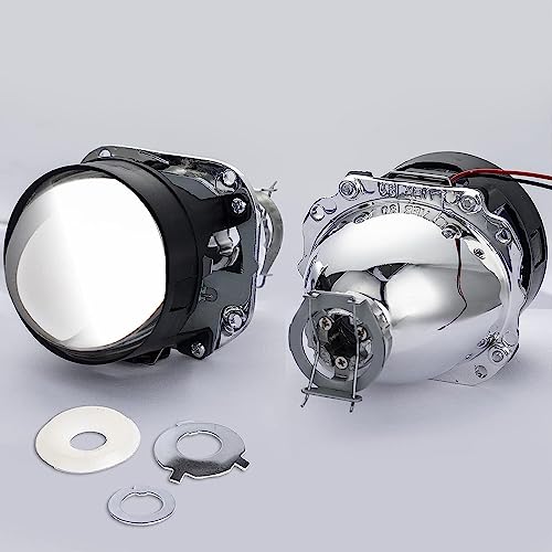 YUFANYA 2.5 Inch H1 8.1 Ver Bixenon Projector Lens High&Low Beam Function with Black Shrouds Mask,Fit for H1 H4 H7 Car Motorcycle Retrofit - Image 2