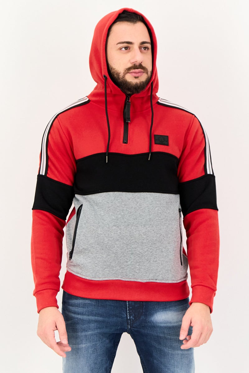 Akademiks Men Brand Logo Long Sleeve Hoodie, Multicolor - Image 1
