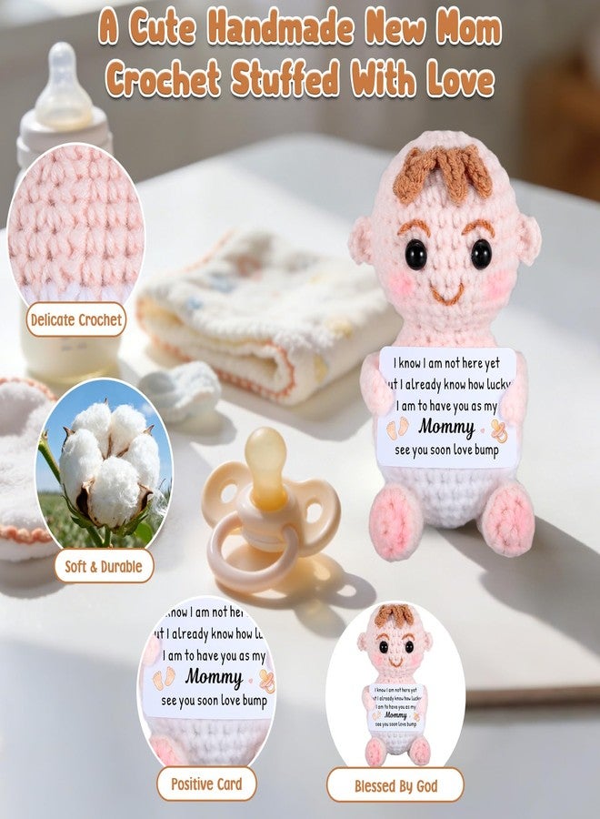 NUBARKO New Mom Gifts for Women First Mothers Day Mommy Gifts for New Mom Crochet Pregnancy Moms to Be Gift for Expecting Moms Women Wife Emotional Support Crochet Pregnancy Announcement from Baby Husband - Image 2