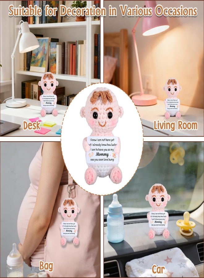 NUBARKO New Mom Gifts for Women First Mothers Day Mommy Gifts for New Mom Crochet Pregnancy Moms to Be Gift for Expecting Moms Women Wife Emotional Support Crochet Pregnancy Announcement from Baby Husband - Image 5