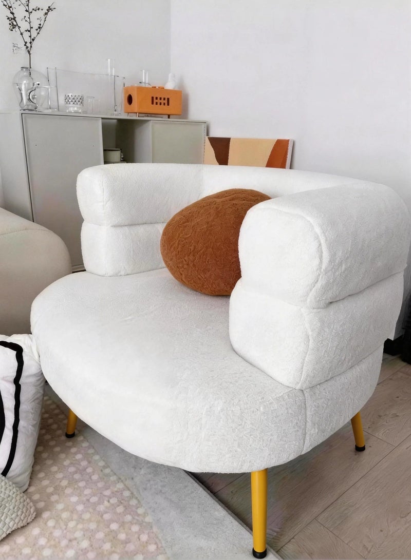 TELANPU Modern Boucle Accent Chair, Fabric Dressing Chair Suitable for Bedroom Living Room Study Room with Scandi-Style Legs（Golden Legs） - Image 5
