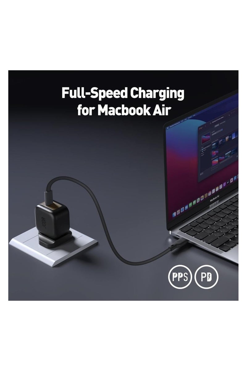 جودا شاحن جداري JODA DICE بقوة 30 واط منفذ تايب سي - اسود في ذهبي - Image 2