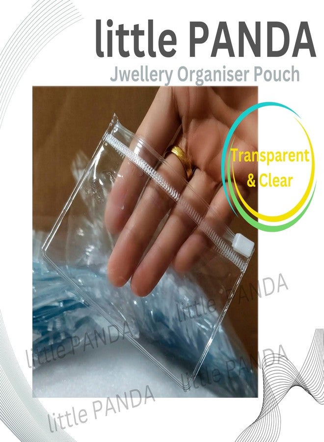 little PANDA PVC Pack of 24 Jewellery Storage Organizer Zip Lock Pouch for Cosmetic,Makeup,Travel Accessories,Stationary,Jewellery,Personal Care Product Organiser Transparent Clear Pouches (3x3 Inch) - Image 4