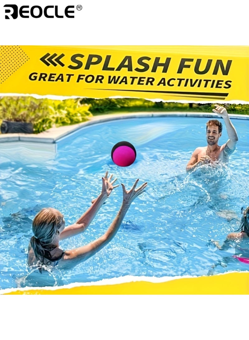 REOCLE 2PCS Durable Floating Water Balls with Elastic Soft Design Lightweight Beach Ball with Bouncy Construction for Pool Beach Outdoor Activities - Image 2