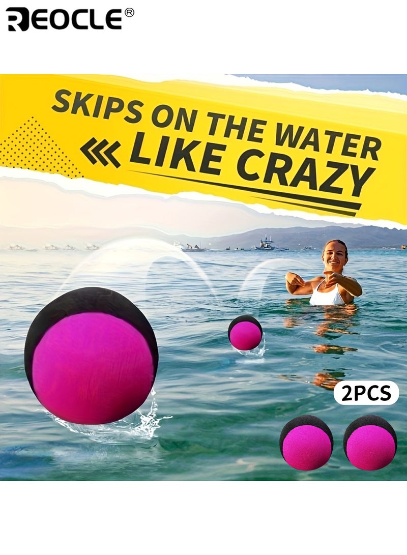 REOCLE 2PCS Durable Floating Water Balls with Elastic Soft Design Lightweight Beach Ball with Bouncy Construction for Pool Beach Outdoor Activities - Image 1