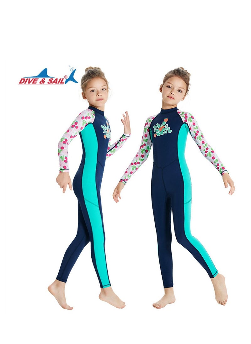 DIVE & SAIL 2Pcs Children's Wetsuit 2.5mm One-piece Thickened Warm Swimsuit Long-sleeved Cold Swimsuit Multicolour  - Image 2