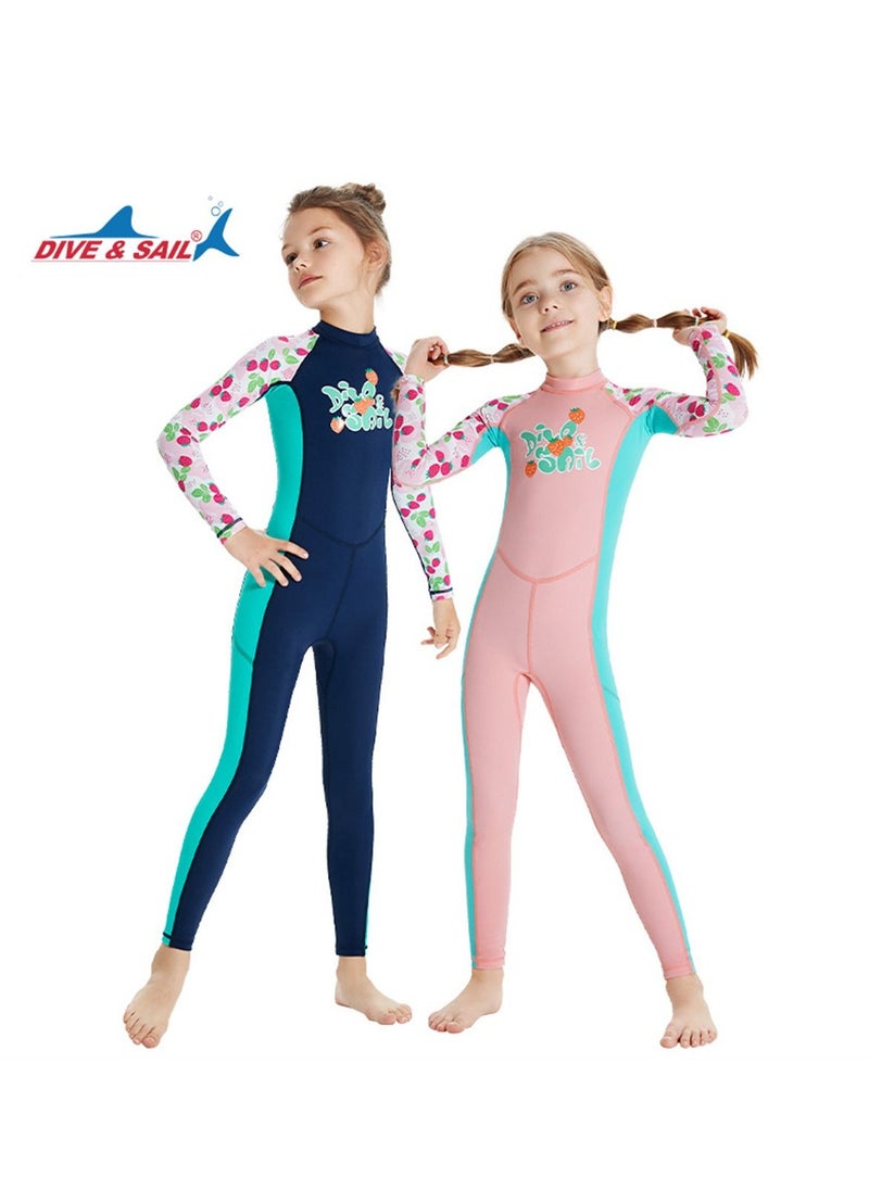 DIVE & SAIL 2Pcs Children's Wetsuit 2.5mm One-piece Thickened Warm Swimsuit Long-sleeved Cold Swimsuit Multicolour  - Image 1