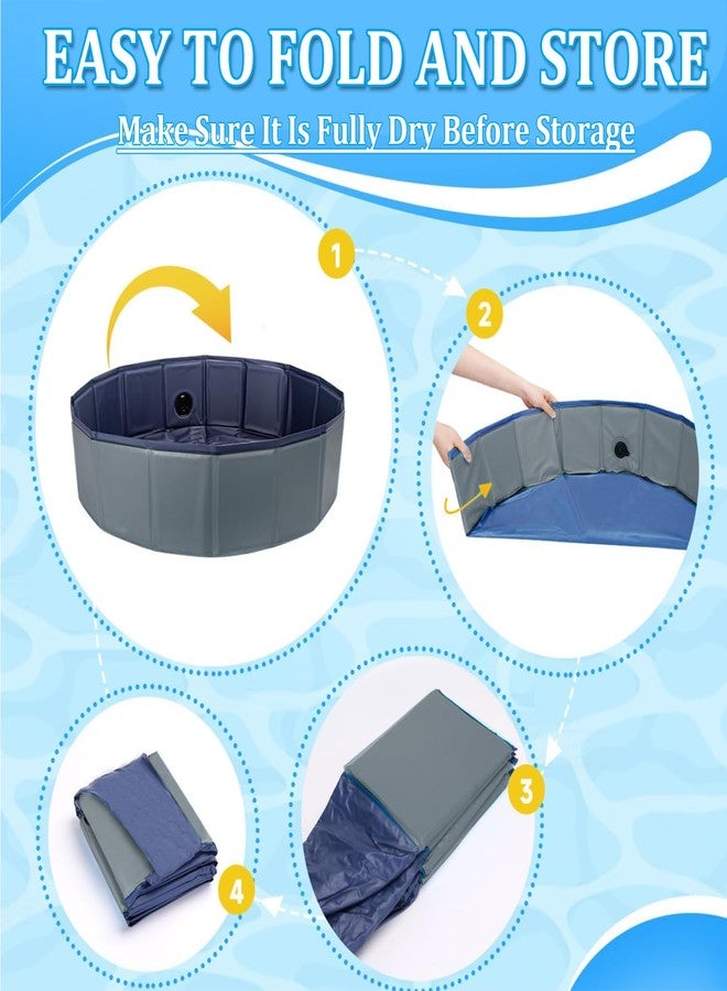 Taeku Foldable Dog Pool - Durable Collapsible Pet Bathing Tub for Pets Dogs and Cats Portable Pet Wading Pool for Indoor Outdoor (Gray 48 x 12in) - Image 4