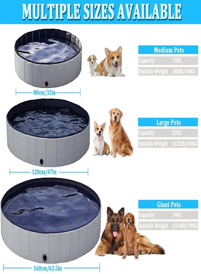 Taeku Foldable Dog Pool - Durable Collapsible Pet Bathing Tub for Pets Dogs and Cats Portable Pet Wading Pool for Indoor Outdoor (Gray 48 x 12in) - Image 2