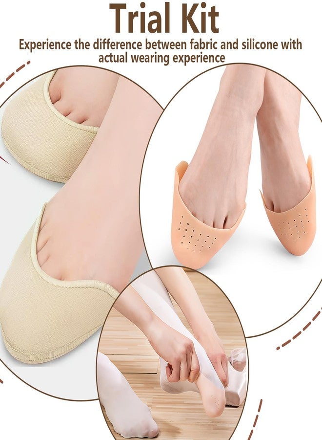 Bmpzery Toe Pads for Pointe Shoes Set (4 Pairs), Breathable Silicone Toe Pads with Holes & Soft Fabric Ballet Toe Pads, Gel Pointe Shoe Toe Pad Cushion Protectors for Dancers & High Heels Relief - Image 4