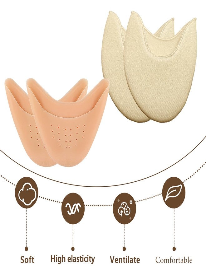 Bmpzery Toe Pads for Pointe Shoes Set (4 Pairs), Breathable Silicone Toe Pads with Holes & Soft Fabric Ballet Toe Pads, Gel Pointe Shoe Toe Pad Cushion Protectors for Dancers & High Heels Relief - Image 5