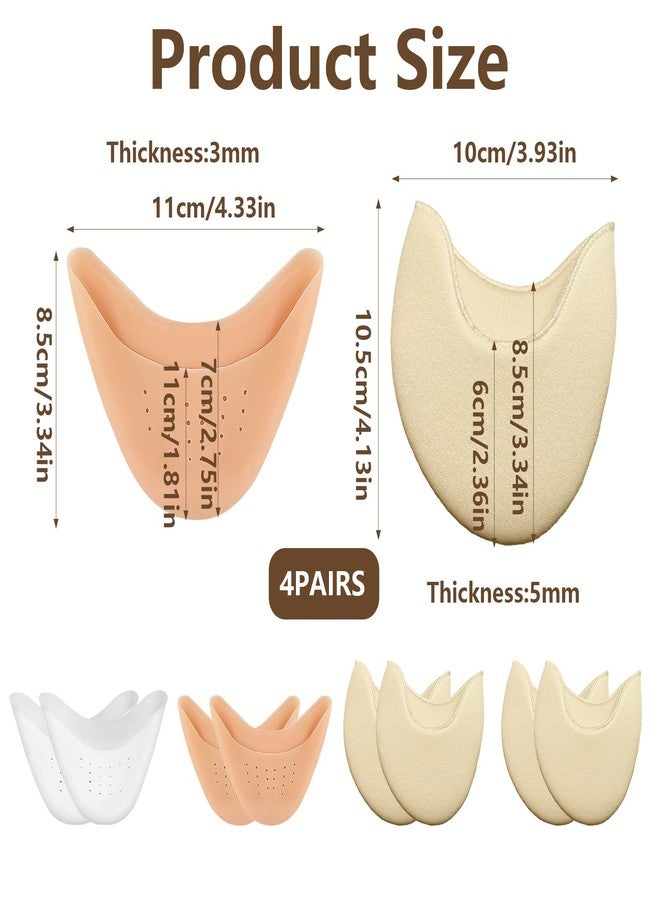 Bmpzery Toe Pads for Pointe Shoes Set (4 Pairs), Breathable Silicone Toe Pads with Holes & Soft Fabric Ballet Toe Pads, Gel Pointe Shoe Toe Pad Cushion Protectors for Dancers & High Heels Relief - Image 2