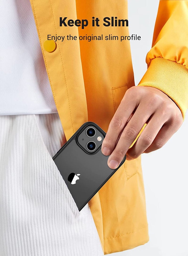 روك بو اي فون 14 حالة الهاتف الخليوي 6.1 بوصة مقاومة للاصفرار العسكرية ، من الصعب مقاومة للانفجار مرة أخرى ، الترا رقيقة الكريستال حالة الهاتف الخليوي مقاومة للاهتزاز السقوط والحماية من الصفر متوافق - Image 3