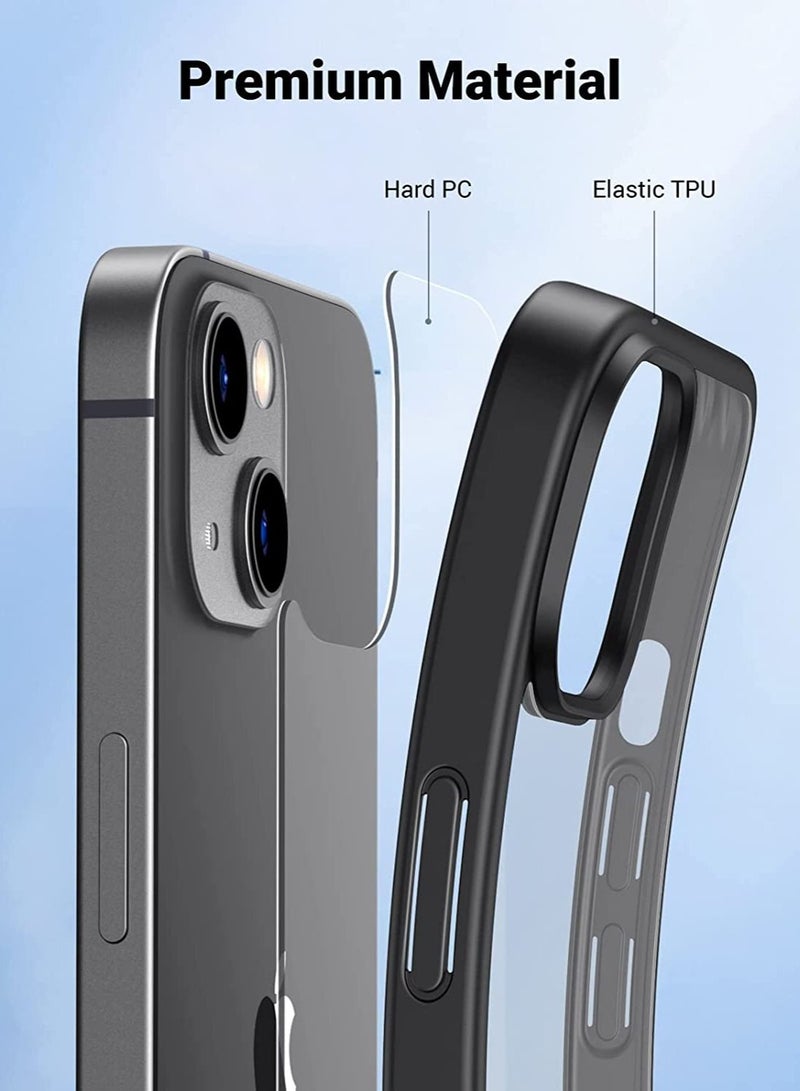 روك بو اي فون 14 حالة الهاتف الخليوي 6.1 بوصة مقاومة للاصفرار العسكرية ، من الصعب مقاومة للانفجار مرة أخرى ، الترا رقيقة الكريستال حالة الهاتف الخليوي مقاومة للاهتزاز السقوط والحماية من الصفر متوافق - Image 4