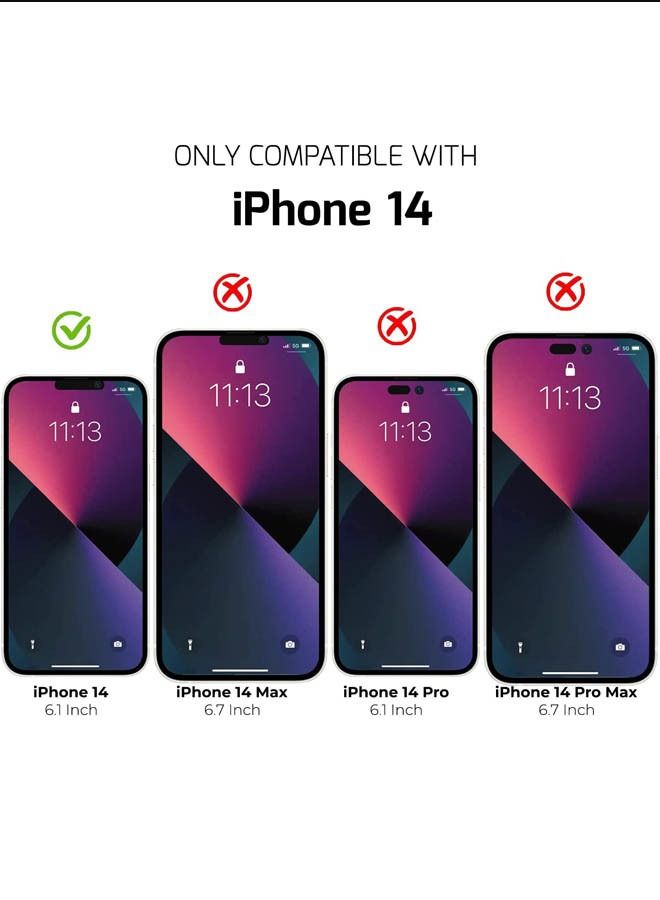 روك بو اي فون 14 حالة الهاتف الخليوي 6.1 بوصة مقاومة للاصفرار العسكرية ، من الصعب مقاومة للانفجار مرة أخرى ، الترا رقيقة الكريستال حالة الهاتف الخليوي مقاومة للاهتزاز السقوط والحماية من الصفر متوافق - Image 2