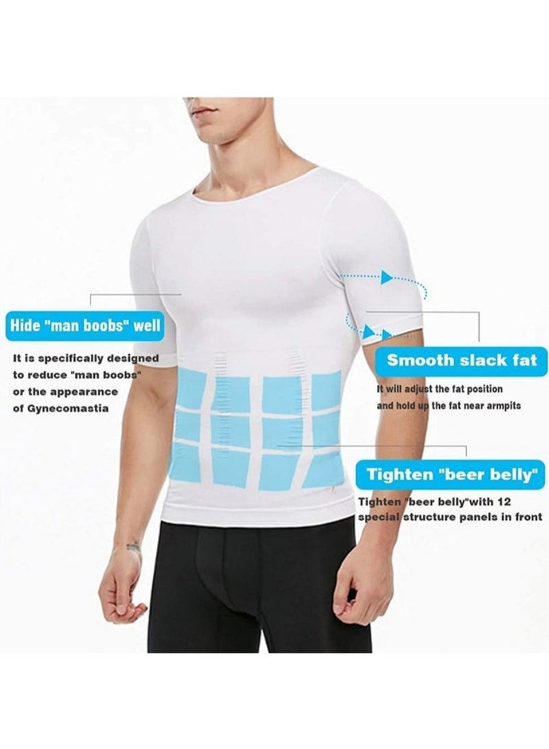 Men’s Sauna Slimming Shirt – Short Sleeve Compression Vest, Waist Trainer, Sweat Enhancing Top for Weight Loss & Body Shaping  - Image 3