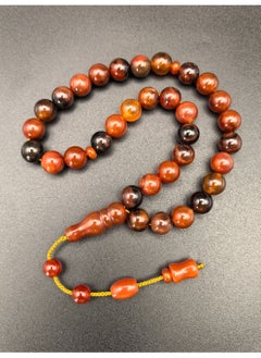 Fianser Tasbih 100% Natural Agate Aqeeq Aqiq Prayer Beads 10mm Handmade 33 Tasbeeh Zikr Muslim Islamic Arabic Ramadan Gift Exquisite  - Image 2
