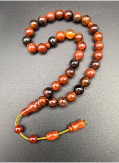 Fianser Tasbih 100% Natural Agate Aqeeq Aqiq Prayer Beads 10mm Handmade 33 Tasbeeh Zikr Muslim Islamic Arabic Ramadan Gift Exquisite  - Image 3