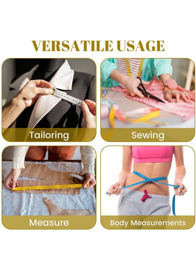 MYGBBKITDEC Tape Measure Body Measuring Tape 3 Pack Soft Fabric Measuring Tape for Sewing Cloth Measurement,Double Scale Tailor Ruler for Weight Loss (Yellow) - Image 5