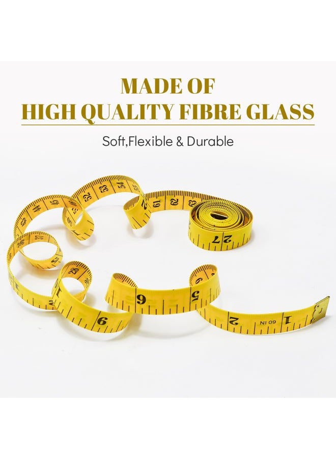 MYGBBKITDEC Tape Measure Body Measuring Tape 3 Pack Soft Fabric Measuring Tape for Sewing Cloth Measurement,Double Scale Tailor Ruler for Weight Loss (Yellow) - Image 4