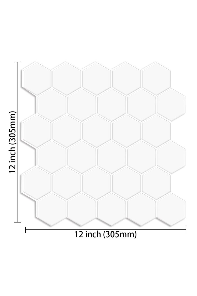 ١٠ قطع من ملصقات بلاط الجدران السداسية VP518، ورق جدران فينيل ثلاثي الأبعاد سداسي الشكل، لاصق قوي، ظهر بلاط الجدران