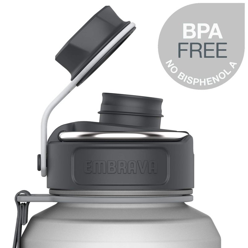 Embrava 40oz Water Bottle - Large with Travel Carry Ring - Wide Leak Proof Drink Spout - Heavy-Duty, BPA Free Tritan Plastic - Best for Sports, Hiking, Gym, Men & Women - Image 3