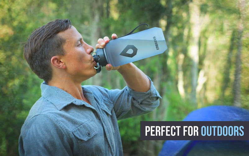 Embrava 40oz Water Bottle - Large with Travel Carry Ring - Wide Leak Proof Drink Spout - Heavy-Duty, BPA Free Tritan Plastic - Best for Sports, Hiking, Gym, Men & Women - Image 4