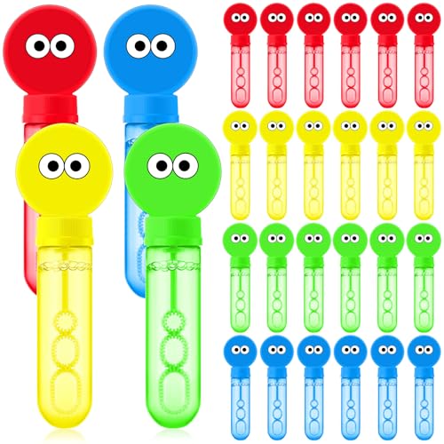 Rotatingpals 24 Pcs Street Themed Bubble Wands Colorful Mini Bubble Party Favor Toys for Kid Toddler Birthday Goodie Bag Stuffer Filler Outdoor Classroom Reward Gifts Red Yellow Blue Green - Image 1