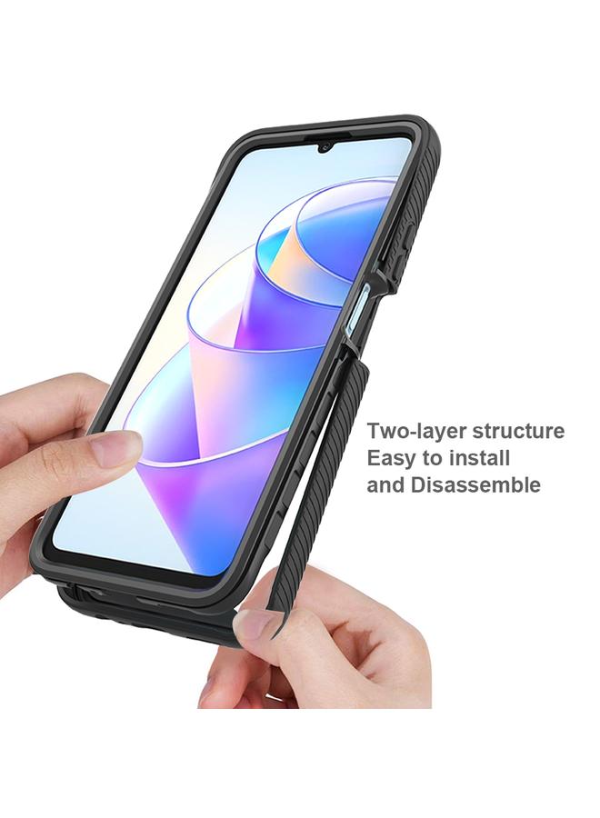 Green Tiger Honor X7a Starry Sky Full Body Hybrid Shockproof Phone Case with PET Film Purple - Image 3