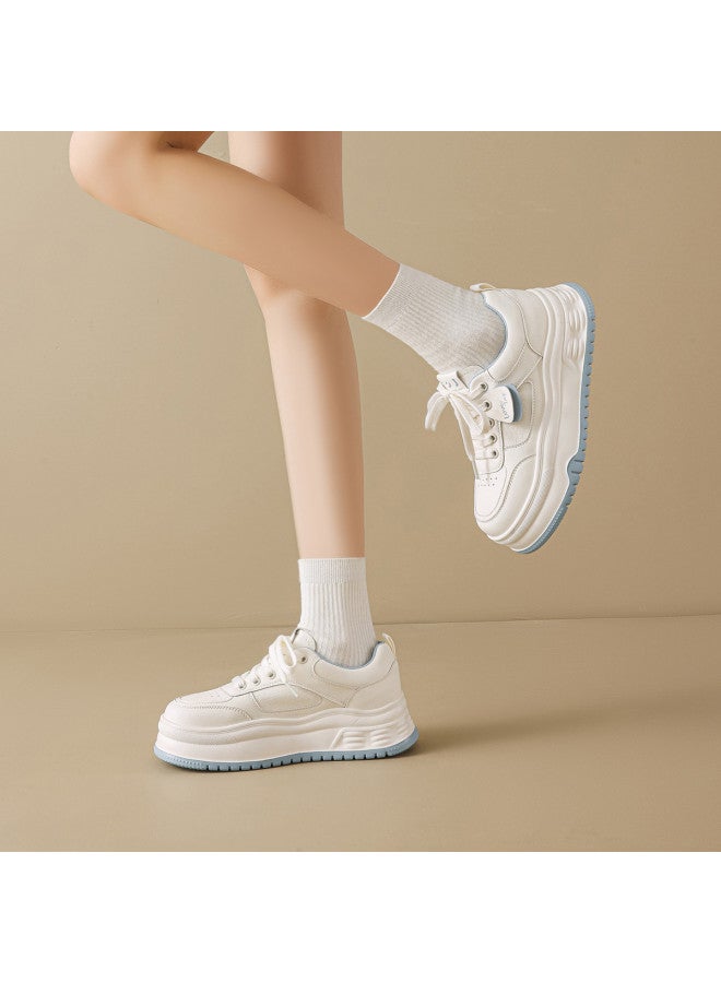Josiny Korean Style Fresh White Sneakers] Autumn And Winter Simple Campus Style Sports Shoes Lightweight And Comfortable Casual Women's Skate Shoes - Image 4
