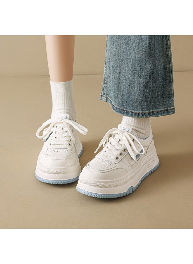 Josiny Korean Style Fresh White Sneakers] Autumn And Winter Simple Campus Style Sports Shoes Lightweight And Comfortable Casual Women's Skate Shoes - Image 3