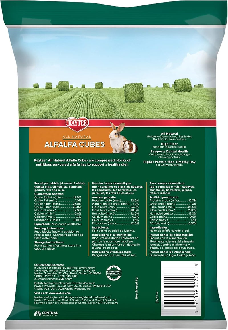 Kaytee Alfalfa Cubes 15 Oz, High Protein For Small Animals, Supports Digestive Health, Great Natural Source Of Fiber, No Artificial Color Or Preservatives, Grown In The Usa - Image 2