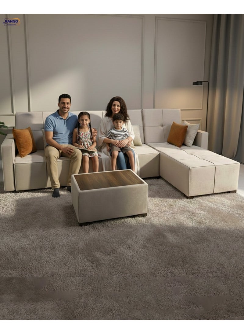 رانجو ركنة سريرتستخدم في غرفة المعيشة والضيوف والمساحات الصغيرة من رانجو للاثاث 2.95×1.65 اللون بيج - Image 1
