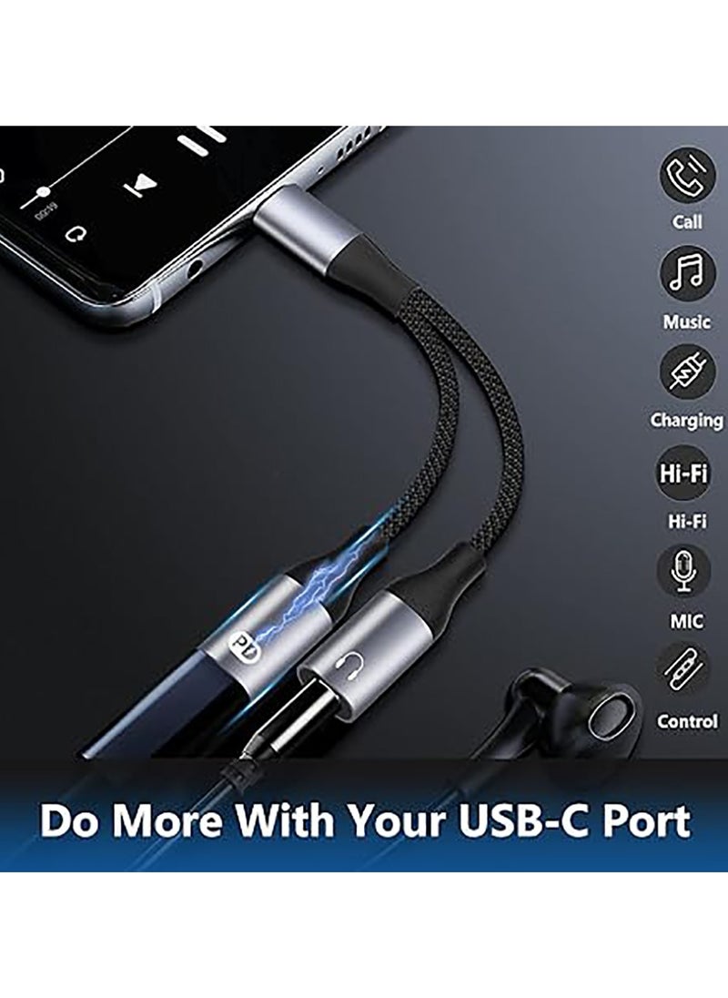 Generic - USB Type-C to 3.5mm headphone and charger adapter compatible with iPhone 16 15,Galaxy S25 S24 S23 S22&Other Type-c Phone - Image 1