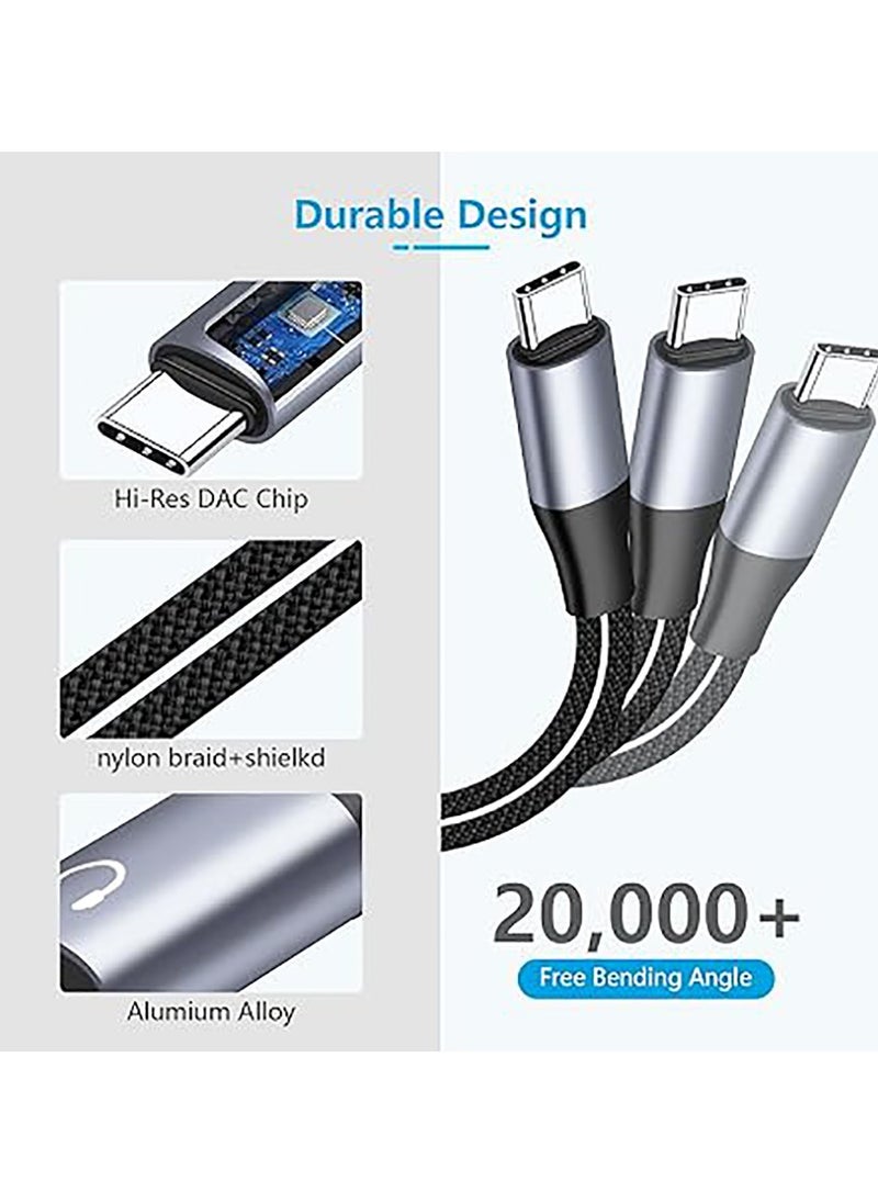 Generic - USB Type-C to 3.5mm headphone and charger adapter compatible with iPhone 16 15,Galaxy S25 S24 S23 S22&Other Type-c Phone - Image 1
