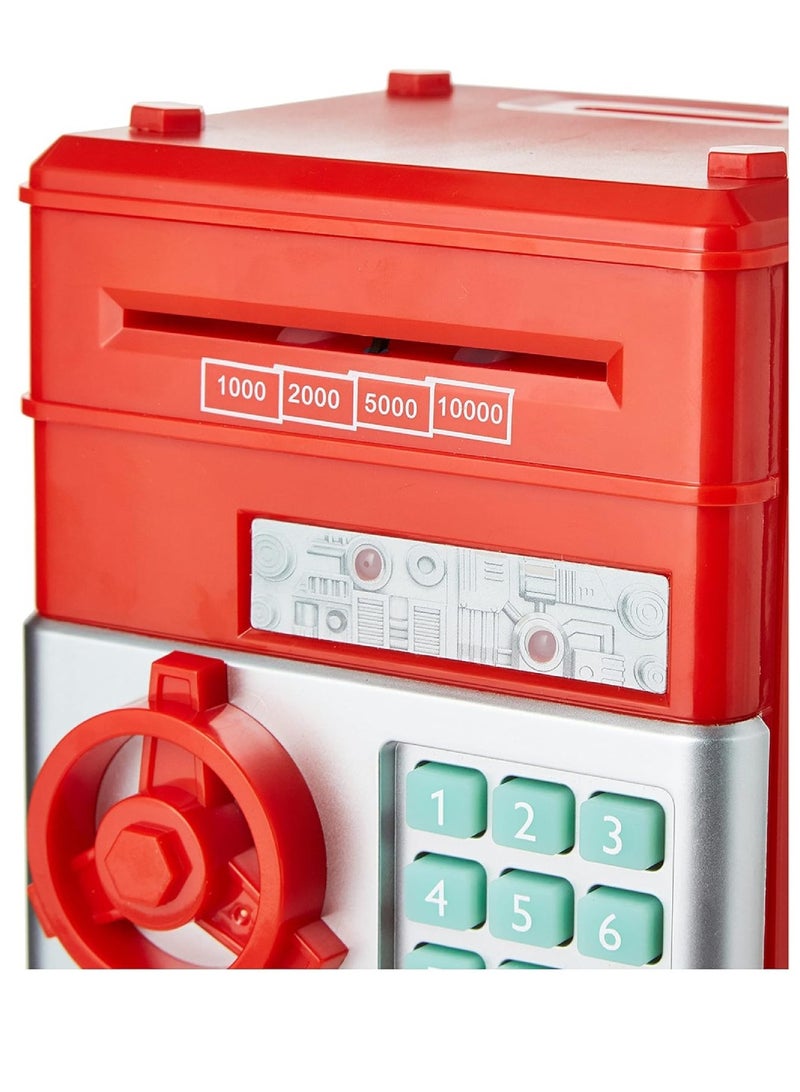 Digi Core حصالة نقود معدنية، حصالة نقود إلكترونية، حصالة نقود للأطفال، حصالة نقود إلكترونية آمنة، صندوق توفير نقود محمي بكلمة مرور، ماكينات صرف آلي للعملات المعدنية والنقدية، ألعاب هدايا، صندوق عملات معدنية مع بطاريات، أحمر - Image 5
